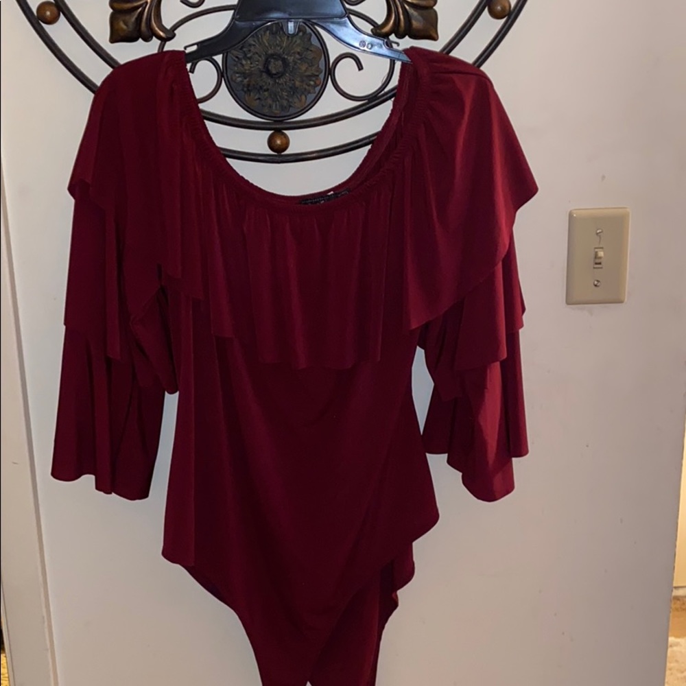 Wine color bodysuit
